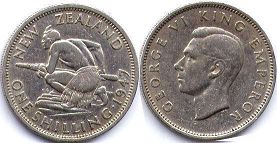New Zealand 1 shilling 1947