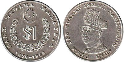 coin Malaysia 1 ringgit 1969