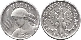 moneta Polska 1 zloty 1925