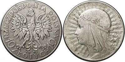 coin Poland 10 zlotych 1932