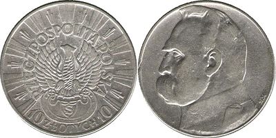 moneta Polska 10 zlotych 1934