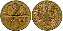 moneta Polska 2 grosze 1923