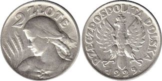 moneta Polska 2 zlote 1925