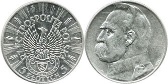moneta Polska 5 zlotych 1934