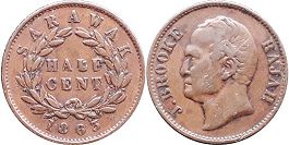 coin Sarawak 1/2 cent 1863