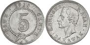 coin Sarawak 5 cents 1913