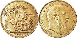 australian silver coin 1 sovereign 1910