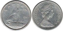 moneda canadiense Elizabeth II 10 centavos 1968 dime