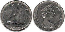 canadian pièce de monnaie Elizabeth II 10 cents 1968 dime