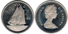 canadian pièce de monnaie Elizabeth II 10 cents 1981 dime