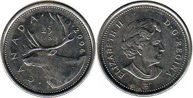 canadian pièce de monnaie Elizabeth II 25 cents 2006