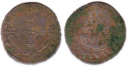 coin Cambrai 2 denier 1570-1596
