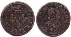 coin Dombes 2 denier 1640