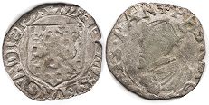 coin Burgundy (Franche-Comte) denier 1593