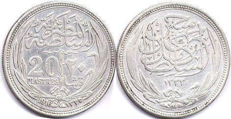 Egypt 20 piastres 1916