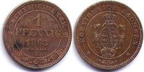 Saxony 1 pfennig 1863