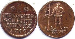 Brunswick-Luneburg-Calenberg 1 pfennig 1760
