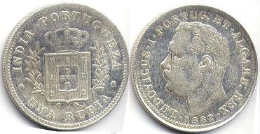 Portuguese India 1 rupee 1882