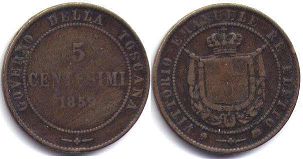 Tuscany 5 centesimi 1859