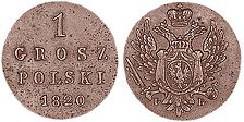 moneta Polska 1 grosz 1820