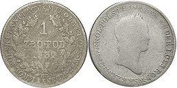 coin Poland 1 zloty 1832
