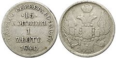 coin Poland 1 zloty 1840