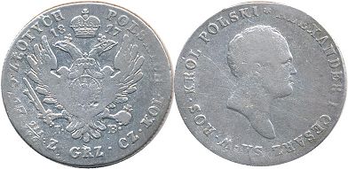 coin Poland 5 zlotych 1817
