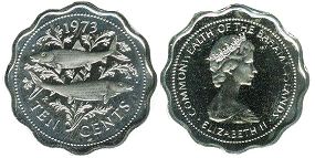 coin Bahamas 10 cents 1973