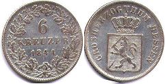 Hesse-Darmstadt 6 kreuzer 1844