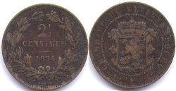 Luxembourg 2.5 centimes 1854