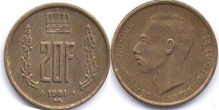 Luxembourg 20 francs 1981
