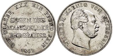 coin Prussia 1 taler 1862