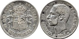coin Spain 1 peseta 1883