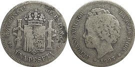 monnaie Espagne 1 peseta 1893