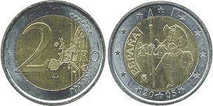 mynt Spanien 2 euro 2005