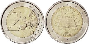 mynt Spanien 2 euro 2007