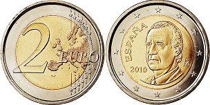 pièce Espagne 2 euro 2010