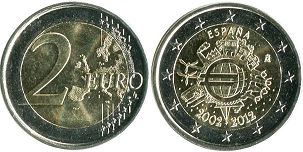 mynt Spanien 2 euro 2012
