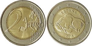 moneta Spagna 2 euro 2015