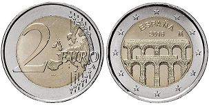 mynt Spanien 2 euro 2016