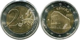 mynt Spanien 2 euro 2017