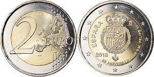 mynt Spanien 2 euro 2018