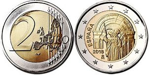 mynt Spanien 2 euro 2018