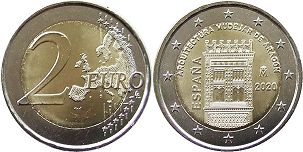 mynt Spanien 2 euro 2020