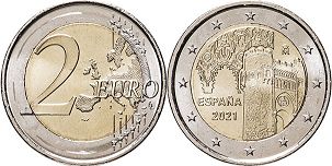 mynt Spanien 2 euro 2021