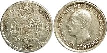 coin Spain 50 centimos 1926