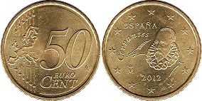 moneta Hiszpania 50 euro cent 2012