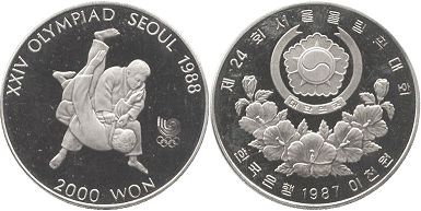 동전 한국 2000 원의 1987