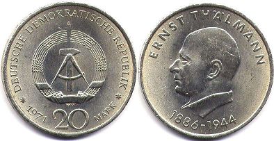 East Allemagne 20 mark 1971