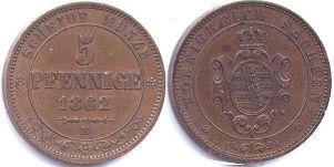 Saxony 5 pfennig 1862